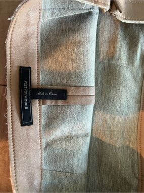 BCBGMaxAzria Gray Jeans with Tan Trim